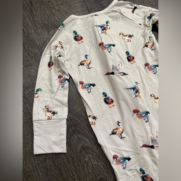Bamboo Baby Zipper Sleeper Pajamas Duck Print 6-12 month - Picture 4 of 5